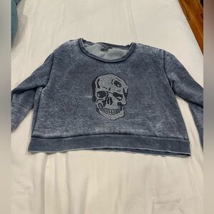 SAKS fifth ave GREY cropped sweatshirt